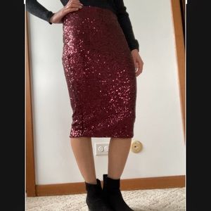Topshop Sequin Highwaisted Skirt